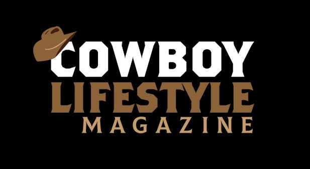 Logo of Cowboy Lifestyle Magazine with a cowboy hat icon on a black background
